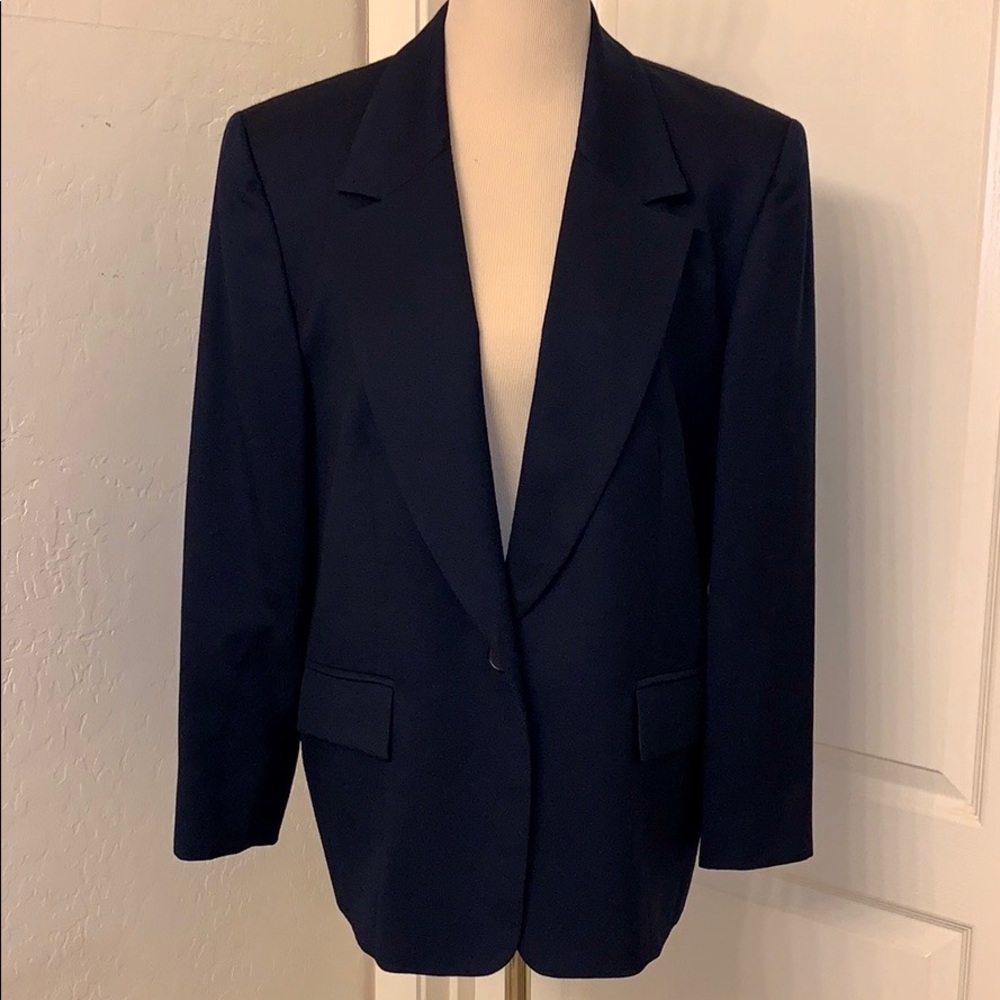 Pendleton 100% Virgin Wool Navy Blazer, Size 16P🦋